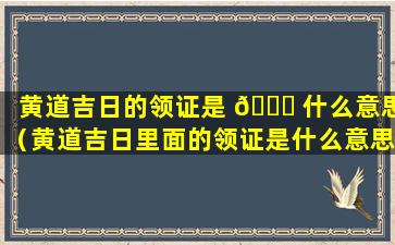 黄道吉日的领证是 🕊 什么意思（黄道吉日里面的领证是什么意思）